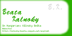 beata kalnoky business card