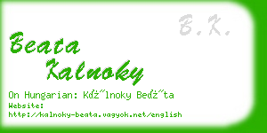 beata kalnoky business card